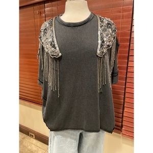 Free People Beaded Fringe Top